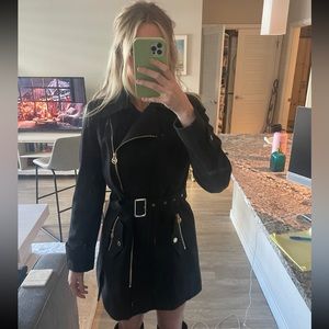 Michael Kors Asymmetrical Wool Blend Trench Coat